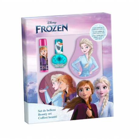 Coffret Beauté La Reine des Neiges Brillant à Lèvres +Vernis +Miroir +Lime