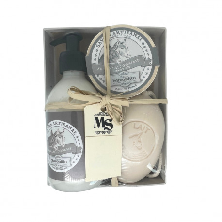 Coffret Lait d’Ânesse Savon Boite +Savon Corde +Savon Liquide
