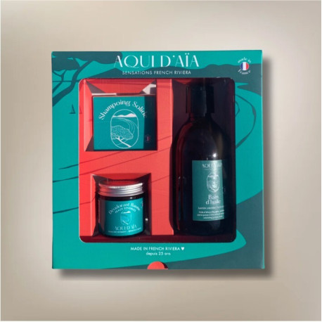 Coffret Cosmétique Savon Liquide +Shampoing Solide +Déo Baume