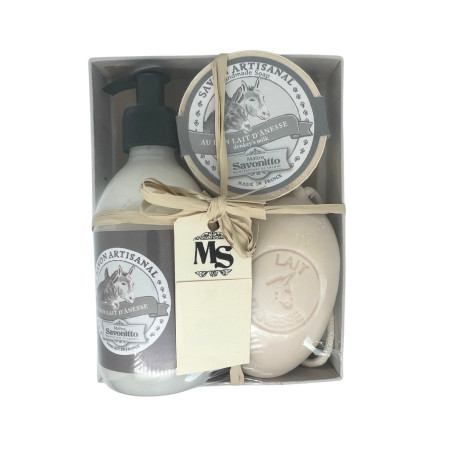 Coffret Lait d’Ânesse Savon Boite +Savon Corde +Savon Liquide