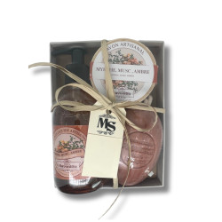 Coffret Myrrhe Musc Ambre Savon Boite +Savon Corde +Savon Liquide
